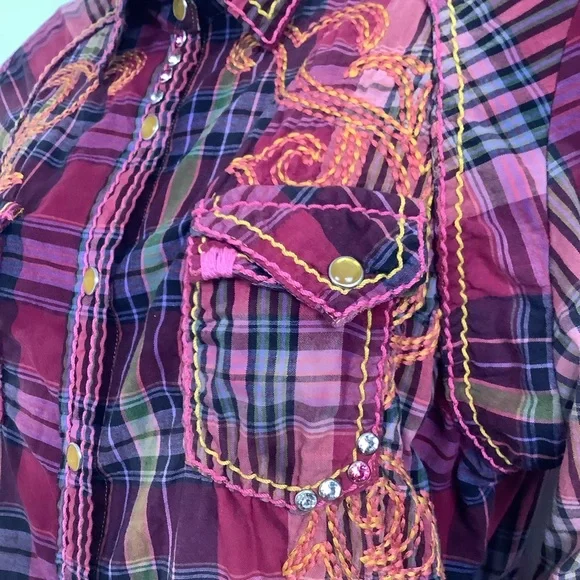 EUC LS plaid top by Roar - Picture 7 of 15